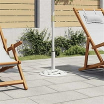 Pemberly Row 15.7" Diameter Cast Iron Umbrella Base in White