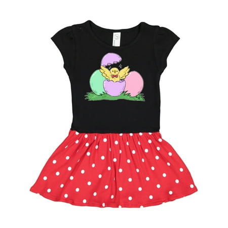 

Inktastic Cute Easter Chick Hatching from Egg Gift Toddler Girl Dress