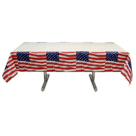 American Flag Border Paper Table Cover 54" x 102" (57502B)