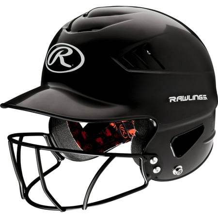 Rawlings Coolflo Batting Helmet with Face Mask, Black