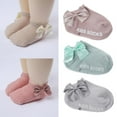 thumbnail image 2 of Baozhu 1 Pair 0 to 5Y Spring Summer Baby Socks Solid Color Fashion Bow Infant Baby Floor Sock Soft Cotton Anti-slip Boat Socks For Girl, 2 of 5