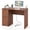 Walnut, variant on 43" Computer Desk with Power Outlets & 2 Drawers, Writing Studying Working Desk for Home Office, White