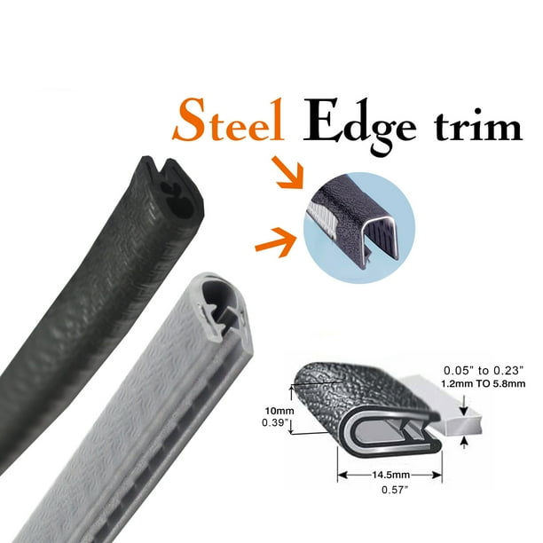 3/8"x1/2" Trim Lok Rubber Seal Door Edge Guard Strip Soundproof Length