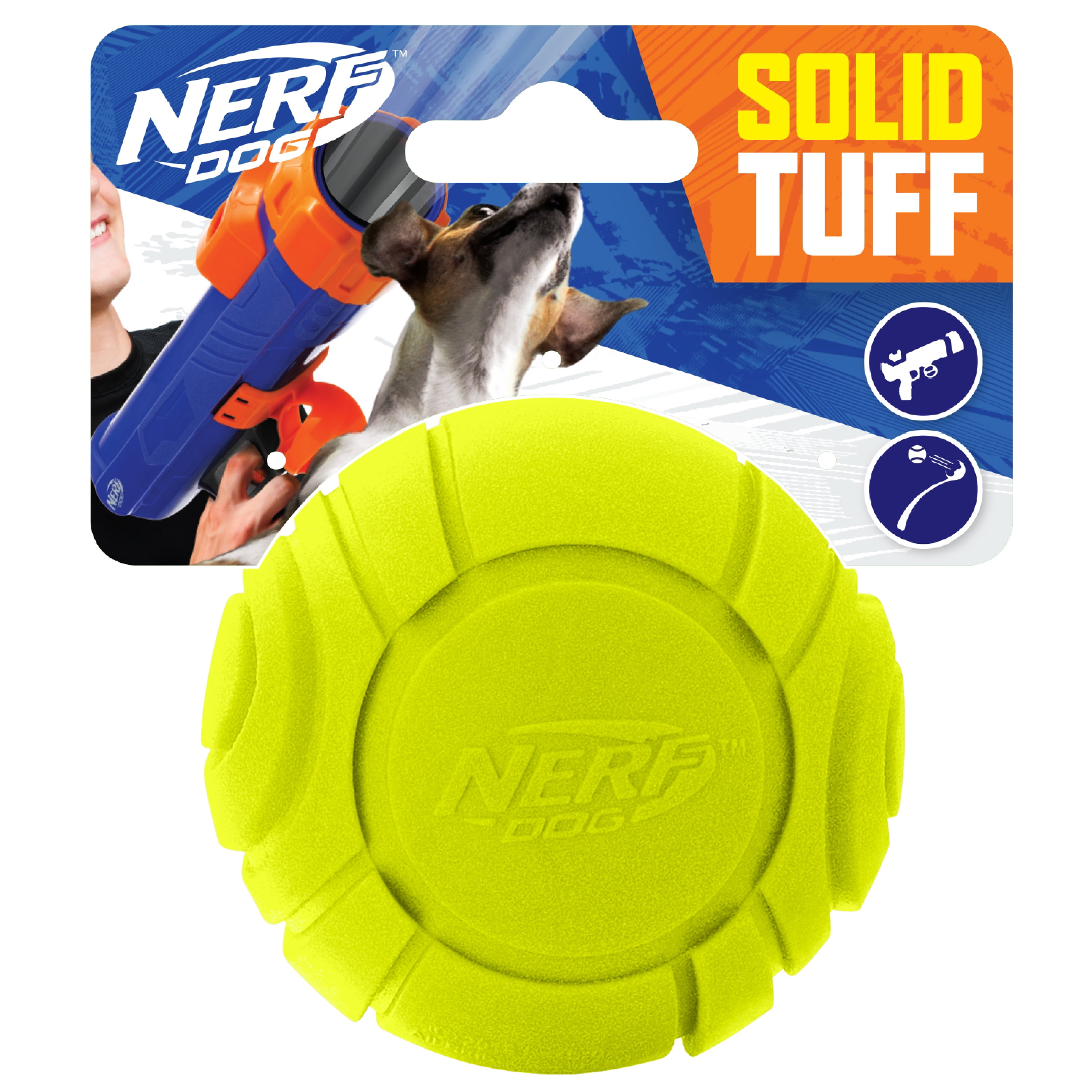 Lightweight Durable Floats in... Nerf Dog Rubber Tire Flyer Toy Frisbee 
