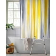 thumbnail image 2 of Split Shower Curtain for Transfer Bench, Yellow Gray White Fabric Shower Curtains for Bathroom, Farmhouse Gradient Abstract Art Tub Sliding Transfer Bench Waterproof Bath Curtains 72"x78", 2 of 9