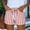 Pink, variant on UDAUDU Striped Shorts for Women Cotton Linen Summer High Waisted Drawstring Lightweight Comfy Shorts Beach Vacation Bermuda Short with Pockets Red M