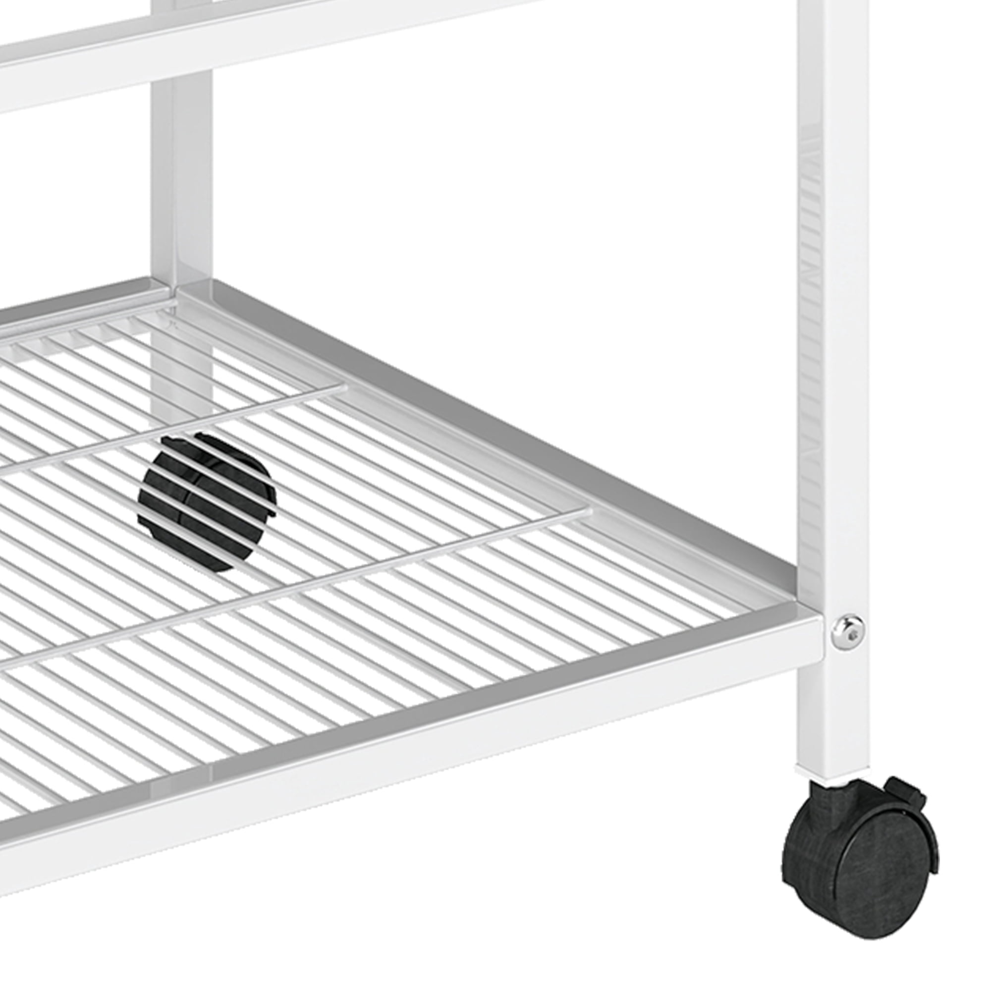 Uforic 41" Metal Birdcage with Rolling Stand and Castor Wheels, Large Parrot Cage with 2 Perches and 2 Feeders, Spacious Storage Tray, White