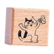 thumbnail image 2 of Sello de madera con forma de gato, tamaño pequeño, de 0,2 pulgadas, para manualidades y envíos por correo. Salud, 2 of 9