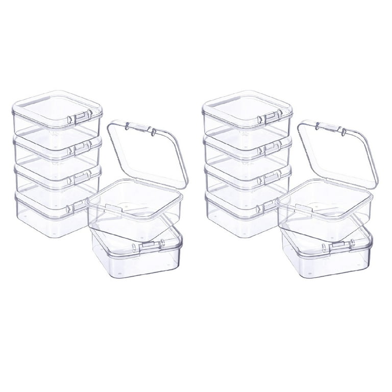 12 Pieces Small Clear Plastic Beads Storage Container and