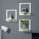 thumbnail image 1 of Estantería flotante sin taladro - Expositor de plástico blanco montado en la pared para plantas, libros y decoración, 11,42x11,42x8,27 in, 1 of 6