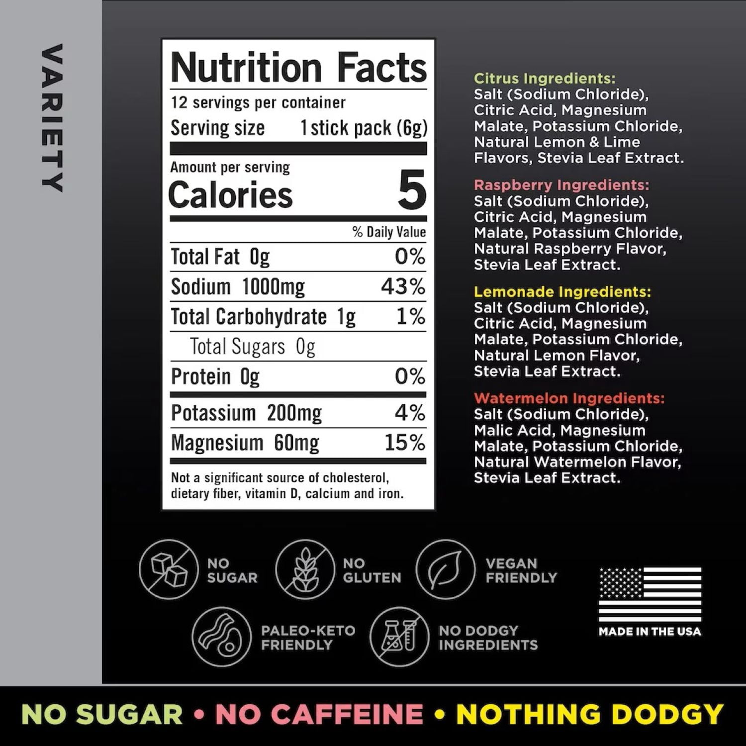 LMNT Zero Sugar Electrolyte Drink Mix - Variety - 12 Count