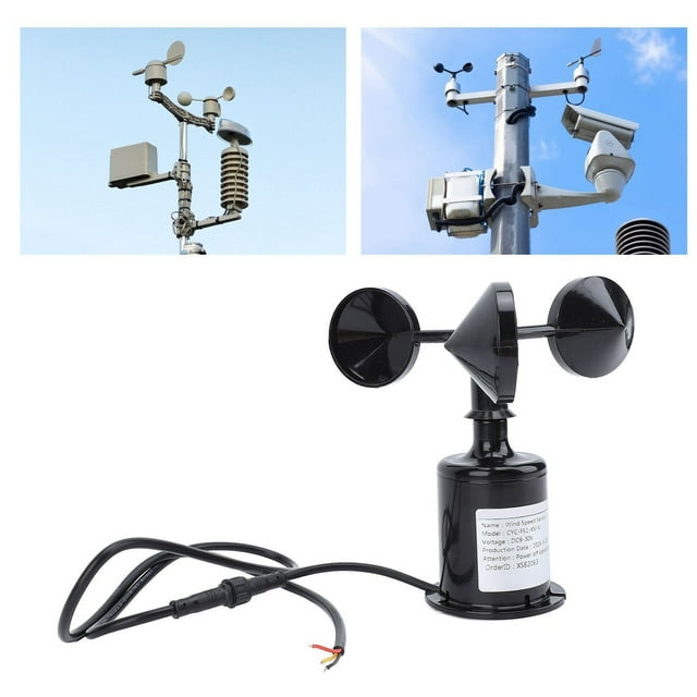 3 Cups Wind Speed Sensor, Easy To Install 0 To 5V Output Anemometer Waterproof for Industry and Agriculture