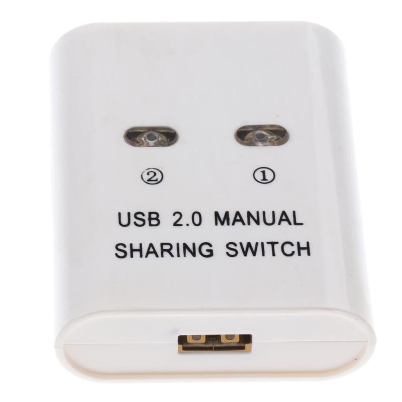 Mini 2 Ports USB Manual Share Sharing Switch Splitter Box Hub for PC Printer MA 
