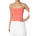 thumbnail image 1 of TheMoogan Women's Built in Shelf Bra No-Slip Cotton Cropped Tube Top With Side Ruching, 1 of 7