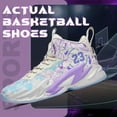 thumbnail image 2 of Bolognifi Men's High Top Basketball Shoes with Breathable Mesh Cushioning Support and Non Slip Sole Basketball Boots, 2 of 6
