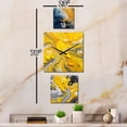 thumbnail image 3 of Designart "Intuitive Expressions in Blue and Yellow II" Abstract Print Oversized Wall Clock - Set Of 3 - Multipanel Contemporary Clock For Living Room Décor - Large Vertical Clock, 3 of 6