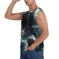 thumbnail image 3 of KLL Wave Ocean Animal Shark Print Workout Tank Tops Gym Sleeveless Fitness Muscle Tee-Large, 3 of 7