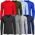 thumbnail image 4 of Men’s Long Sleeve Waffle Knit Thermal Shirt – V-Neck, Modern Fit, Warm Layering Top, 4 of 4
