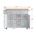 thumbnail image 6 of Kitchen Island Cart with 2 Cabinet & 2 Storage Drawers & 2 Open Shelves, 46.5" Large Kitchen Trolley Cart with Locking Wheels, Spice Rack Towel Rack, Rolling Kitchen Island Cart for Living Room, White, 6 of 6