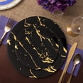 thumbnail image 6 of Smarty 10.25" Black Gold Stroke Round Disposable Plastic Dinner Plates 120ct, 6 of 7