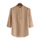 thumbnail image 4 of Ceisia Men's Shirt | Loose Stand Collar 3/4 Sleeve Shirt | Breathable Wrinkle-resistant (Solid Colors) Gift, 4 of 5
