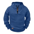 thumbnail image 5 of Boys Quarter Zip Trendy Hoodie Casual Warm Long Sleeve Front Pocket Kids Fall Pullover Sweatshirt Navy 12, 5 of 8