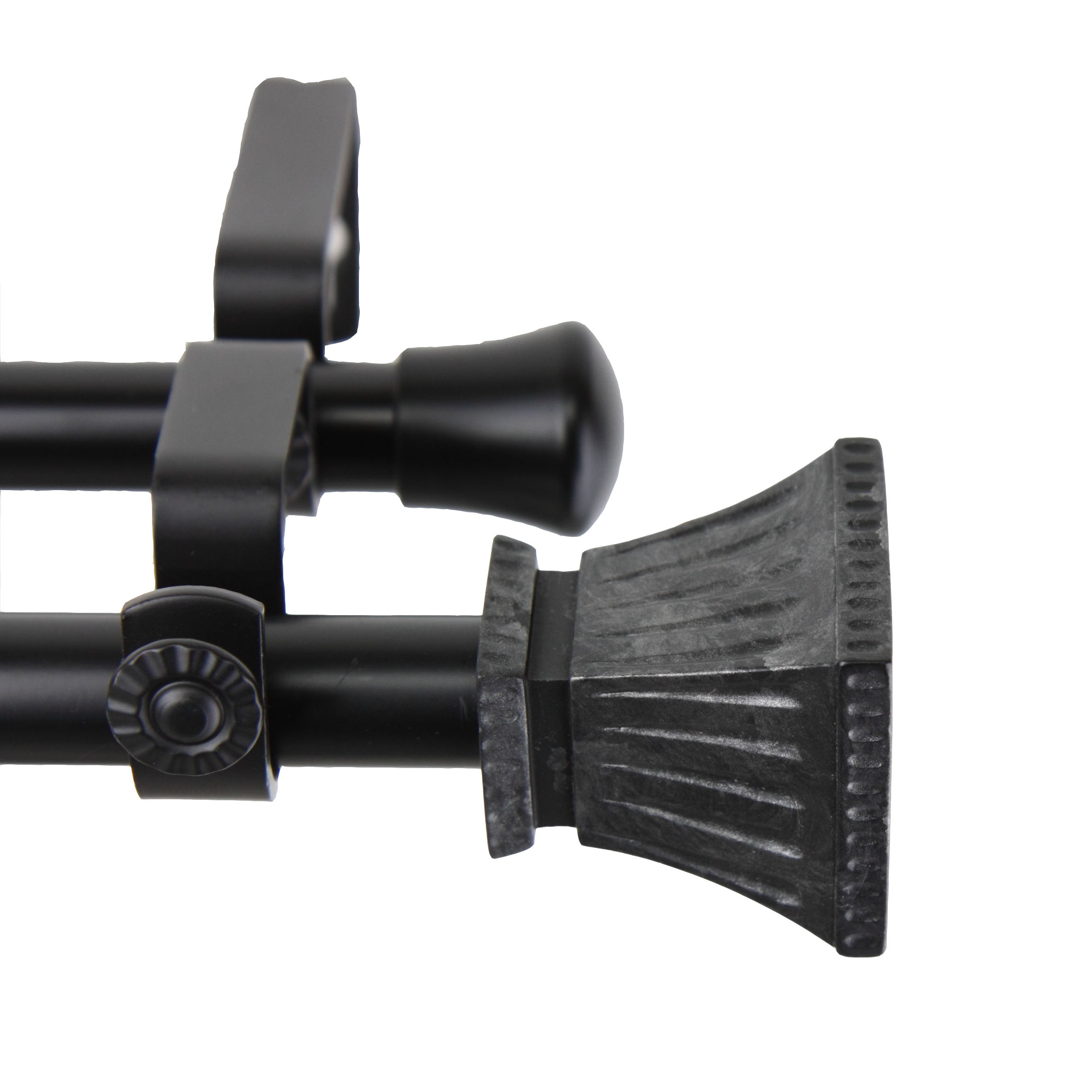 Aldo Double 13/16 inch dia. Curtain Rod 66-120" - Black