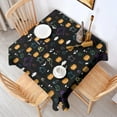 thumbnail image 2 of Halloween Black Colorful Ghosts and Pumpkins Square Tablecloth,Waterproof Square Table Cover,Wipeable Spillproof Washable Table Cover for Home Kitchen Party Decor 52"x52"(132x132cm), 2 of 6