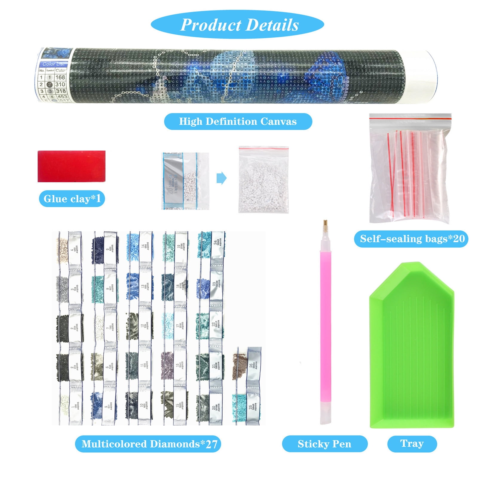 Eiflow Desktop Diamond Art Kit – Hortensien-Motiv Zum Aufstellen, Inkl. Acryl-Basis & Werkzeug