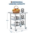 thumbnail image 4 of Yiwa Table de Préparation en Acier Inoxydable 30 X 24 Pouces avec Roulettes, Table de Travail Commerciale avec Tablette Inférieure Réglable à 2 Niveaux, Supporte 480 Lb, Poste de Travail Robuste pour Restaurant, BBQ Ou Garage, 4 of 9