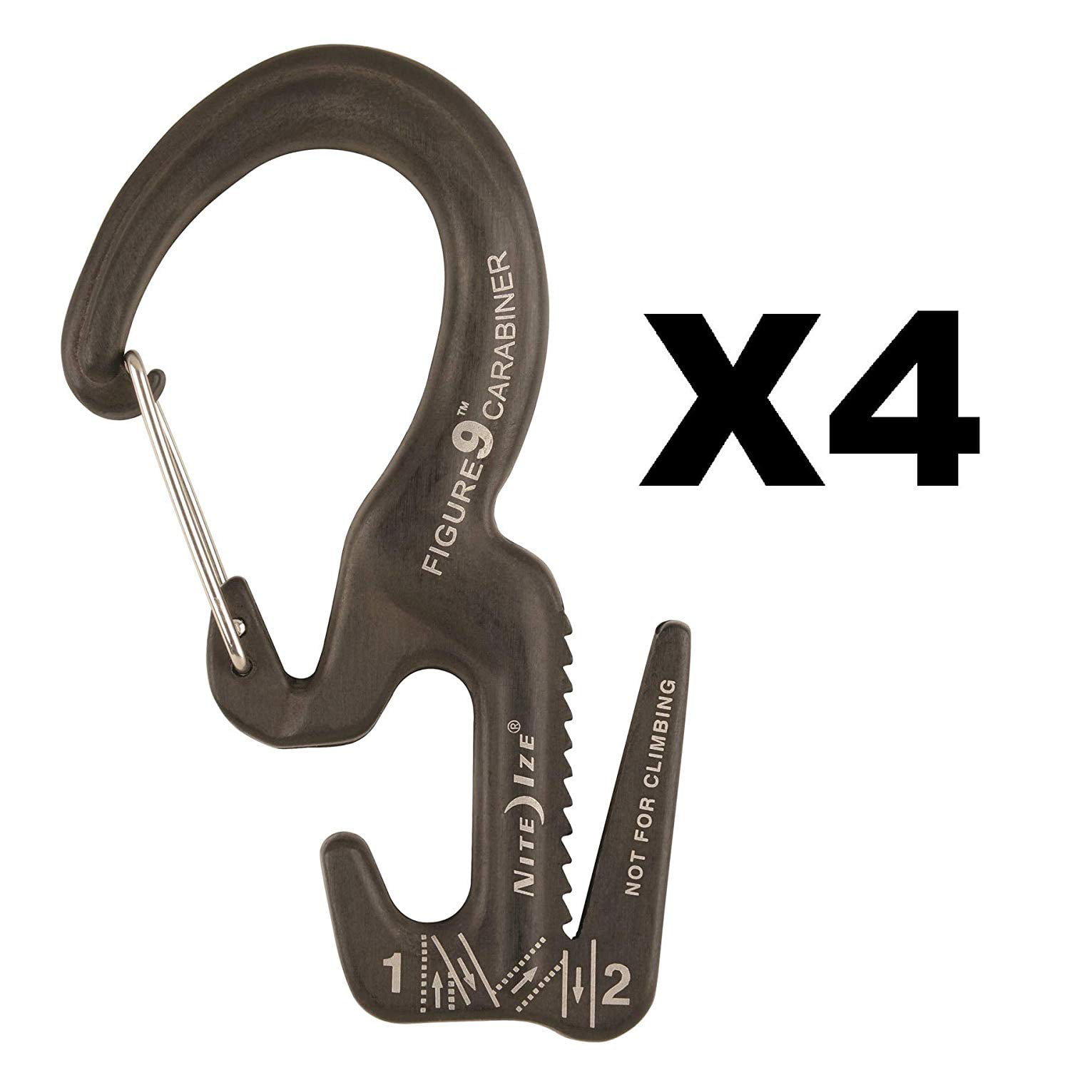 Nite Ize Figure 9 Corde Tendeur Petit Aluminium Noir Tie Down Tool 4-Pack 
