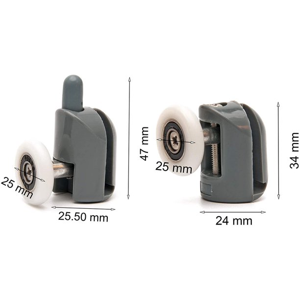 Polea de rodillo para puerta de ducha, accesorios para cuarto de ducha, rueda colgante para puerta corredera superior y Botter, accesorios fijos de repuesto de rueda única (8 piezas) ShuxiuWang 8390611176402