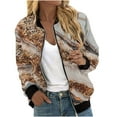 thumbnail image 6 of Womens Fashion Bomber Jacket Casual Floral Print Lightweight Jackets Full Zip Coats with Pocket Fall Stand Collar Short Outwear Tops (Gold S), 6 of 7