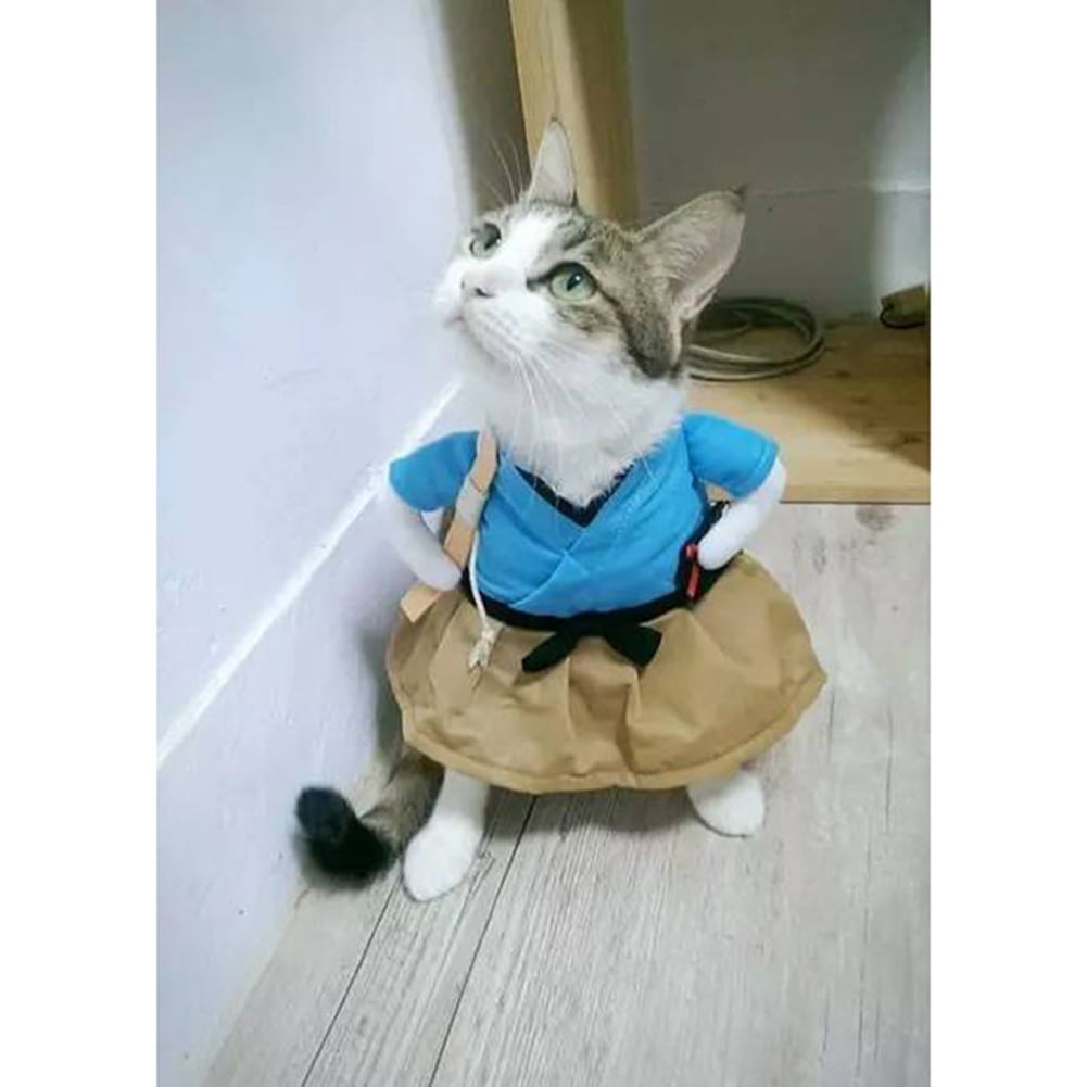 Pet Halloween Costume Sailor Uniform Suit Dog Cat Puppy Kitty Sea Serious 