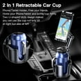 thumbnail image 2 of Cup Holder Phone Tablet Mount, 2 in 1 Car Cup Holder with Expander Adjustable Long Arm for Car(Black), 2 of 8