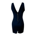 thumbnail image 5 of Bigersell Long Tank Dress Womens Fashion Slim Summer Solid Color V-Neck Zipper Sleeveless Party Dress Regular A-Line Dress Style 10033, Female Ankle-Length Dresses Black S, 5 of 5