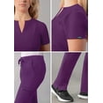 thumbnail image 4 of Adar Addition Go-Higher Scrub Set For Women - Notched V-Neck Scrub Top & Skinny Cargo Scrub Pants - A9600 - Eggplant - L, 4 of 7