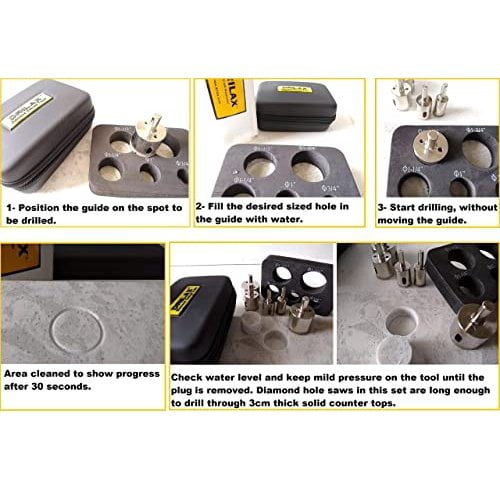 DRILAX Diamond Hole Saw Drill Bit Set with Storage Case 5-Piece 3/4, 1, 1-1/4, 1-1/2, 1-3/4 inch