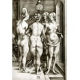 thumbnail image 2 of Durer, Albrecht 23x32 White Modern Wood Framed Museum Art Print Titled - The Witches, 2 of 4