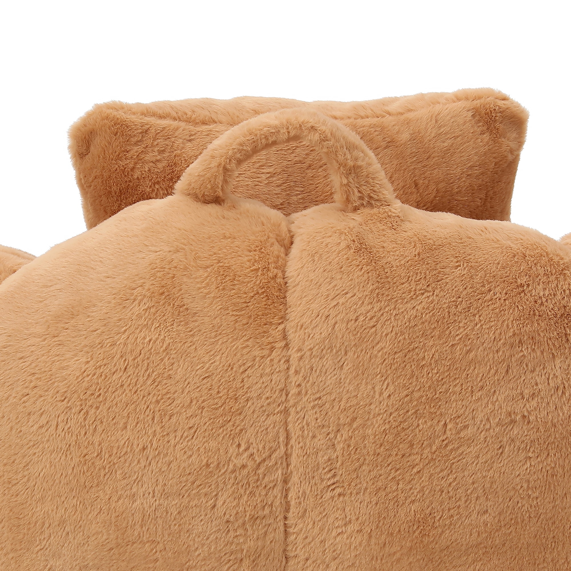 Miniyam Family-Sized Bean Bag Couch with Removable Footrest, Machine Washable Cover, Comfortable for Kids, Adults (Khaki)