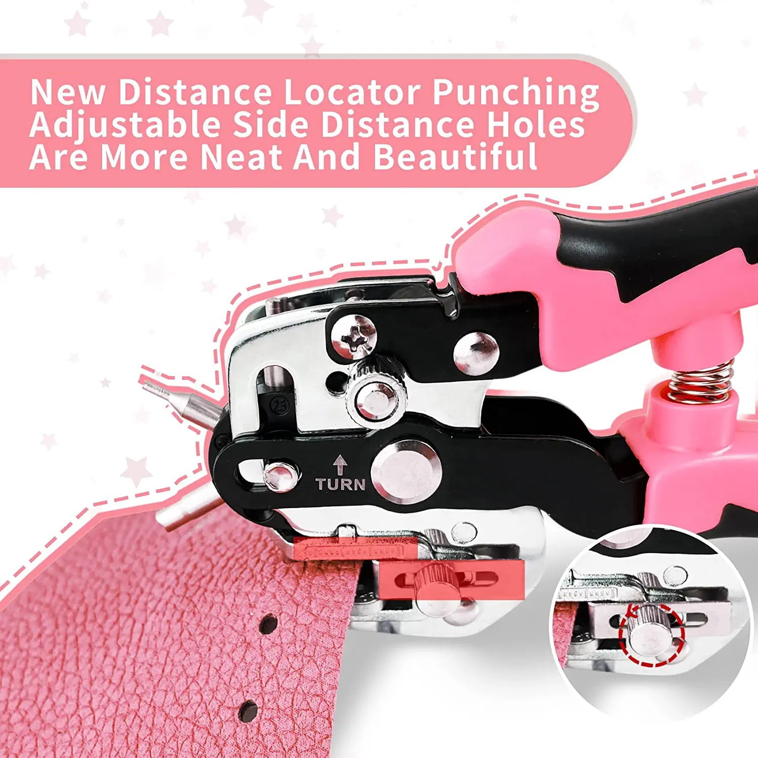 Leather Hole Punch, Heavy Duty Belt Hole Punch Plier with 6 Solid Holes for Belts, Watch Bands, Straps, Pet Collars, Saddles, Shoes, Fabric, DIY Home or Christmas Craft Projects
