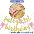 thumbnail image 3 of Fairy 1st Birthday Banner, Fairy First Birthday Party Decorations, First Birthday Banner for Baby Girl, Glitter Fairy Decorations, Gold Glitter, 3 of 8