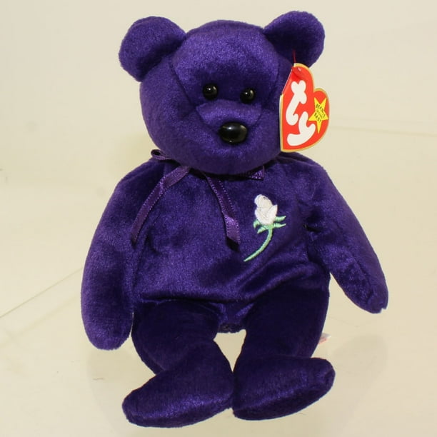 TY Beanie Baby PRINCESS the Purple Bear (PE pellets Made in