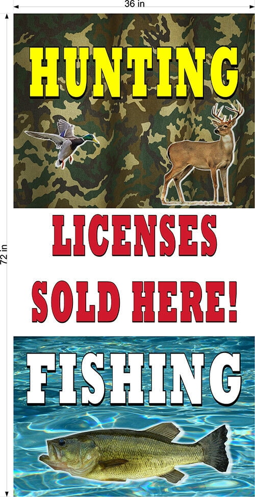 Hunting and Fishing LICENSES Business Vertical Banner Various Sizes