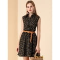 thumbnail image 2 of Vestido sin Mangas Allegra K Floral Negro Naranja L, 2 of 6