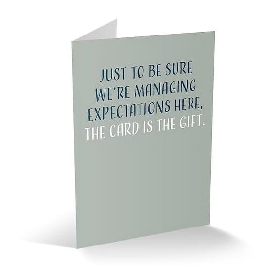 Modern Wit Happy Birthday Card - Single 4.25 X 5.5 Greeting Card With Envelope, Blank Inside, Funny Cards For Men And Women, Just To Be Sure Weâ€™re Managing Expectations Here The Card Is The Gif
