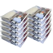 10-Pack Heavy Duty Vinyl Zippered Closet Square Storage Bags (Clear) for Sweaters, Blankets, Comforters, Toys and Much More! (23" x 23" x 4") 9.2 Gallon