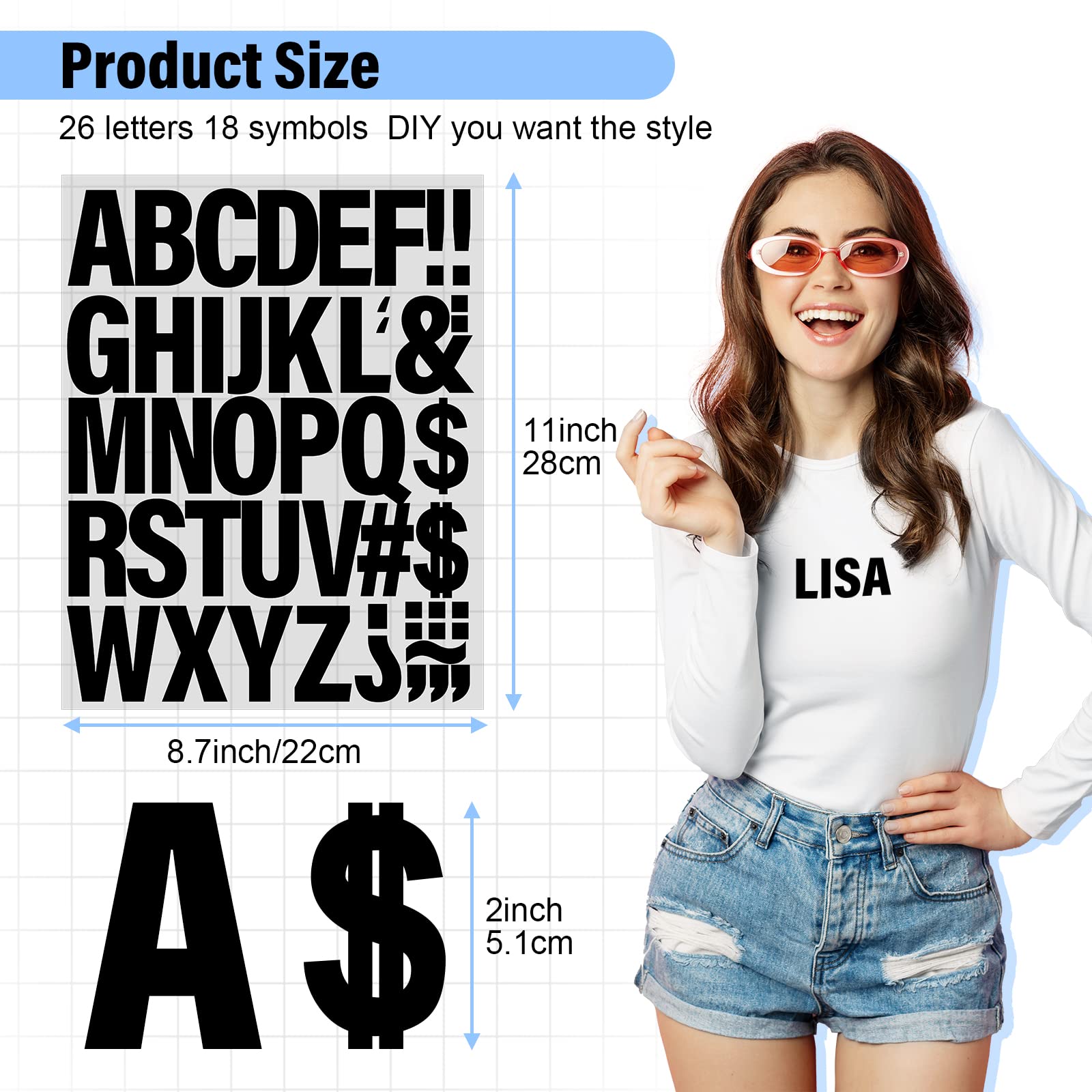 Lot De 12 Feuilles De Lettres Thermocollantes De 5 Cm - Alphabet A-Z & Chiffres 0-9 Pour Personnaliser T-shirts, Sweats Et Plus