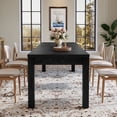 thumbnail image 4 of Finmind 78.74-inch Long Solid Wood Dining Table for 6-8, Farmhouse Kitchen Table with Simple yet Sturdy Legs, for Kitchen, Living Room, Black, 4 of 8