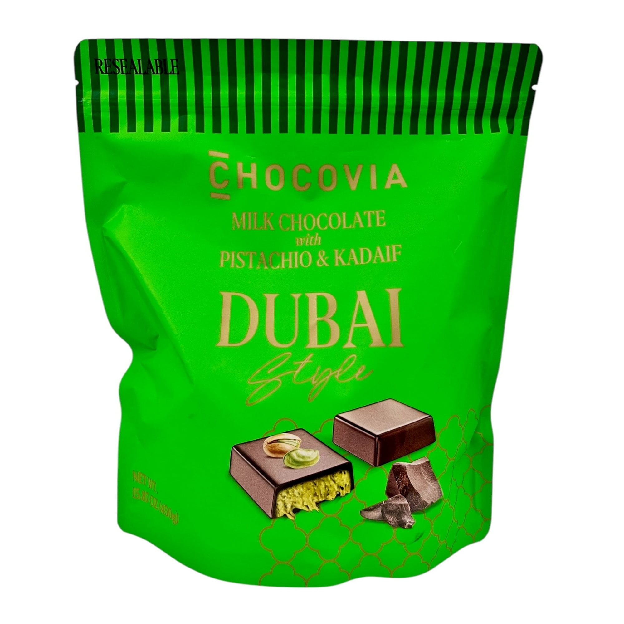 2 PACK | Chocovia Dubai Chocolate – Milk Chocolate with Pistachio & Kadaif, Individually Wrapped Gourmet Chocolates